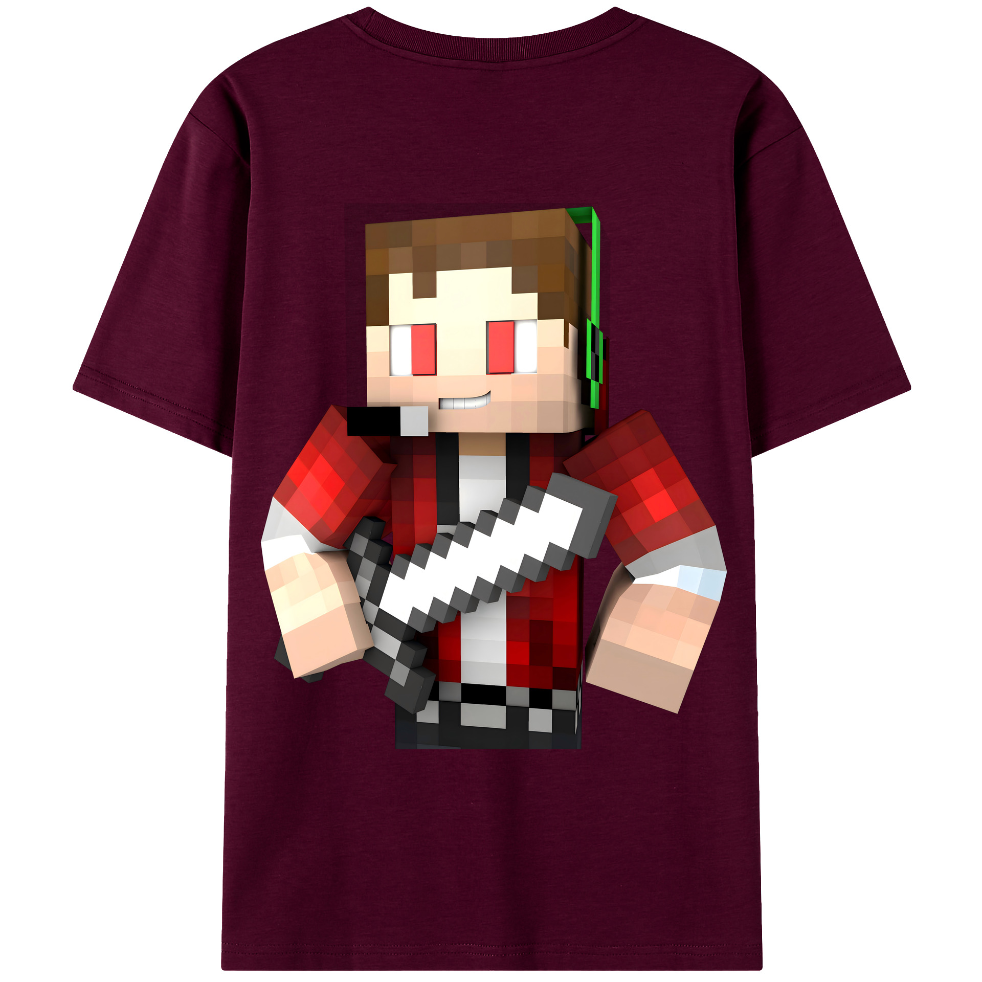 （画像用） マインクラフト ブロックの世界 Minecraft MC Block world レディース半袖Tシャツ(バックプリント)